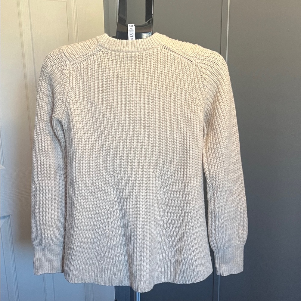 Athleta Cream Knit Crew Neck Sweater - Picture 2 of 4